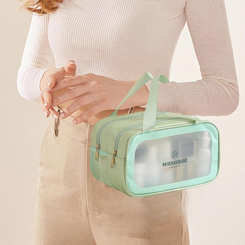 Travel Toiletry Bag Multiple Compartments Makeup Organizer Portable Shampoo Skincare Storage Color A - Image 3